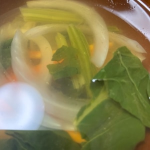 白だしで野菜スープ